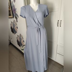 Aritzia Babaton Lexia Wrap Dress - Periwinkle Size L 10-12 Best Stunning Flowing